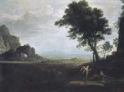 Claude Lorrain Landscape with Hagar and Ishmael in the Desert (mk17) painting